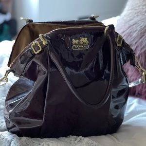 Coach Madison Lindsey dark purple patent